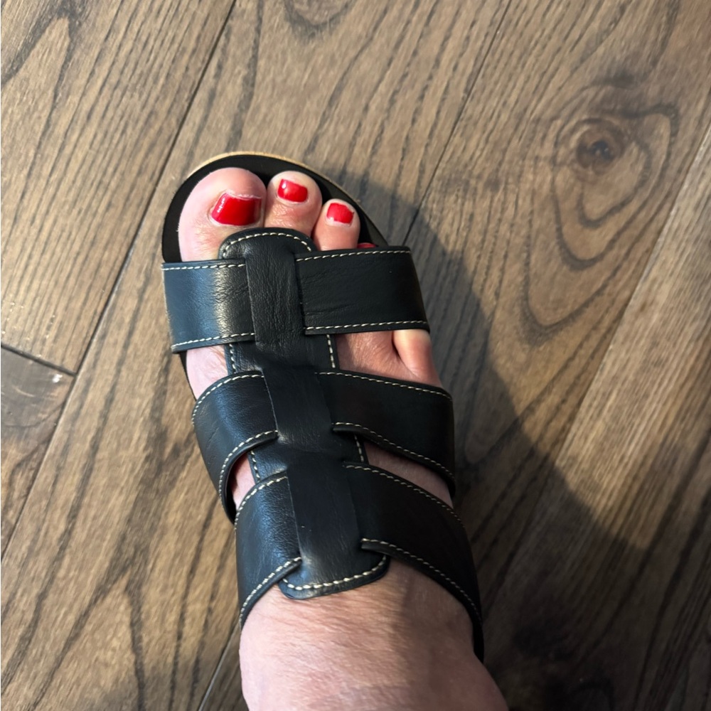 Corky’s Black Comfort Sandals with Adjustable Straps
